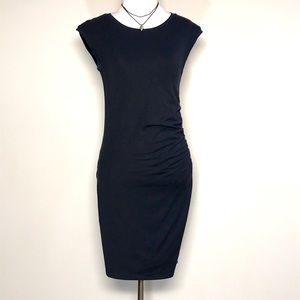 NWOT Athleta Women’s Black Side Ruched T-shirt  Midi Dress Sz S